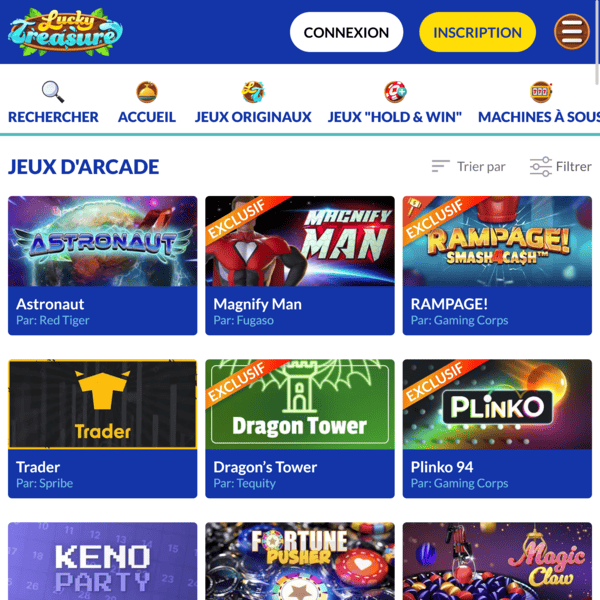 Lucky Treasure Casino — Jeux d'arcade, grille 1 Lucky Treasure Casino — Jeux d'arcade, grille 1